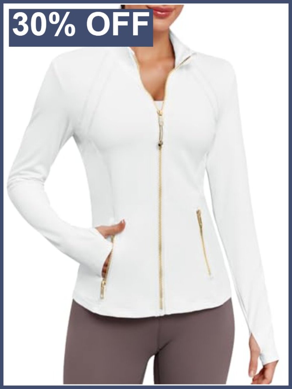 Fitted Workout Running Zip Up Track Jacket Athletic Coat